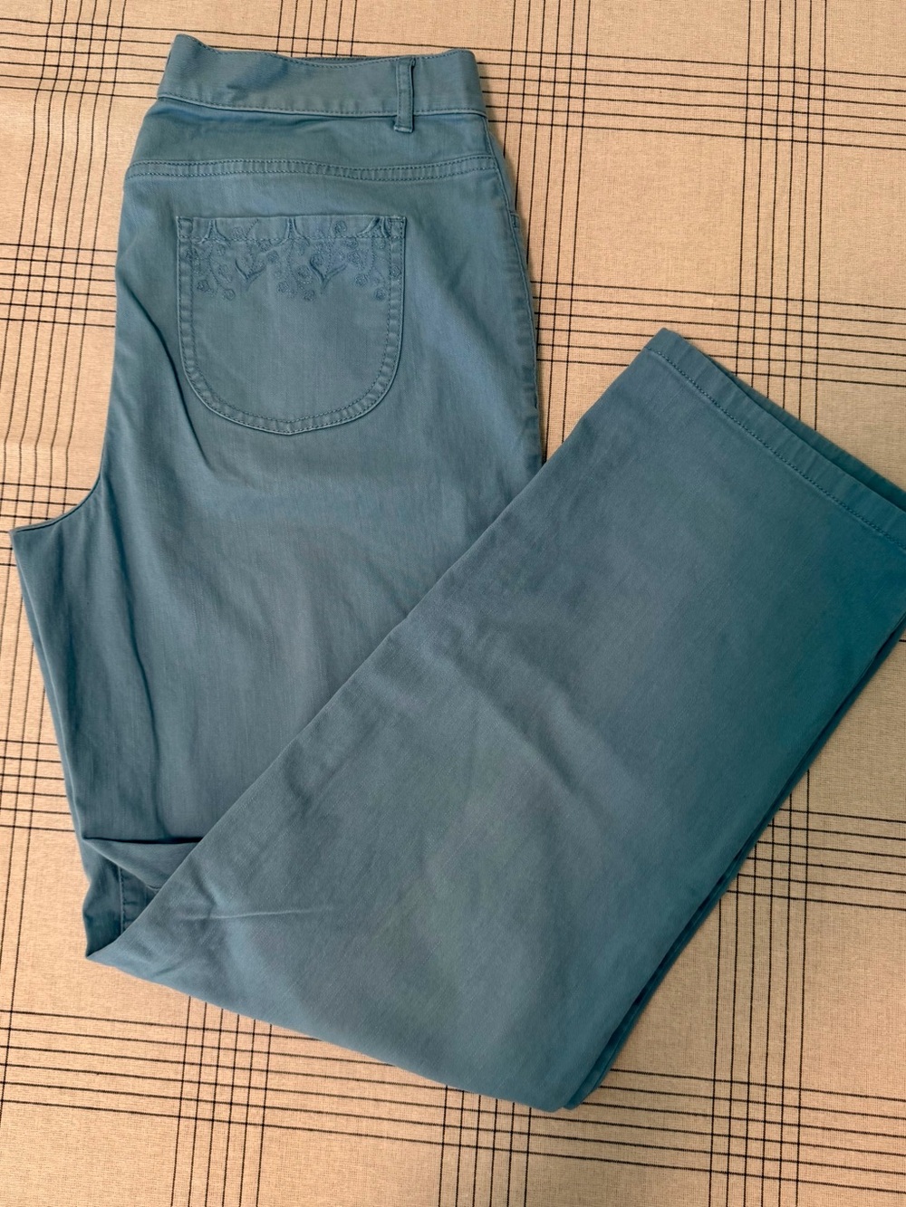 Christopher & Banks Blue Stretch Straight Leg Pants Size 8